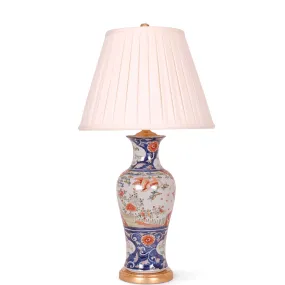 29" Imari Blue Foral Vase Table Lamp