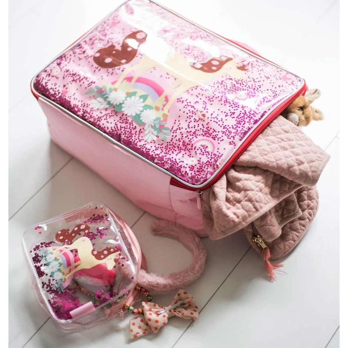 A Little Lovely Company Suitcase Glitter Horse