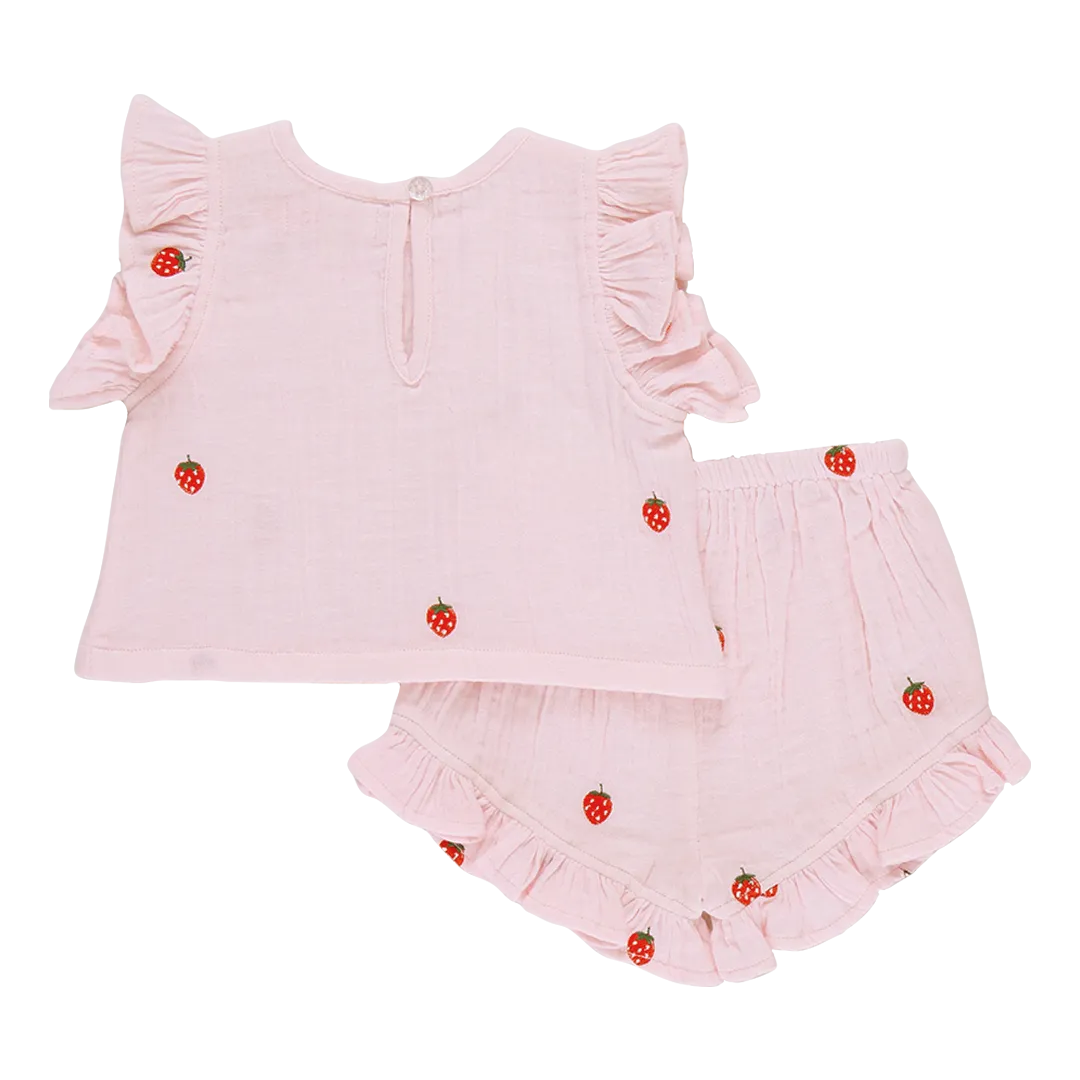 Baby Girls Roey 2-Piece Set - Strawberry Embroidery