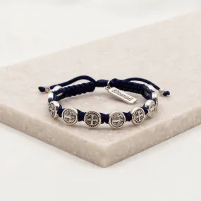 Benedictine Blessing Bracelet in Navy and Silver