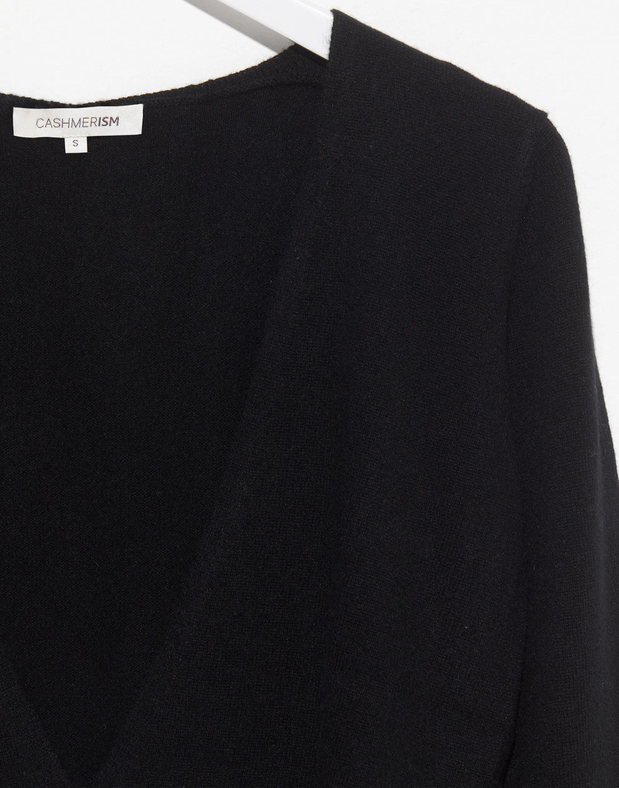 Black Cashmere Deep V Neck Cardigan