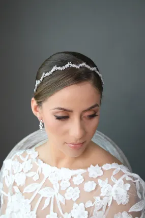 BROOKE Simulated Diamond Thin Headband Headpiece