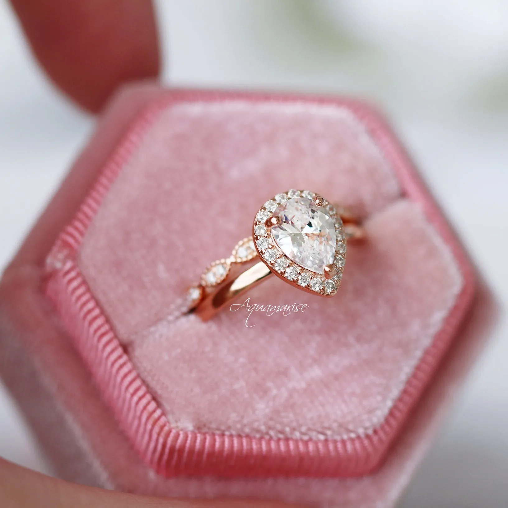 Camila Simulated Diamond Ring Set- 14K Rose Gold Vermeil