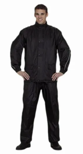 CD D C Mens 2 Piece Black Biker Motorcycle Rain Suit S to 4XL