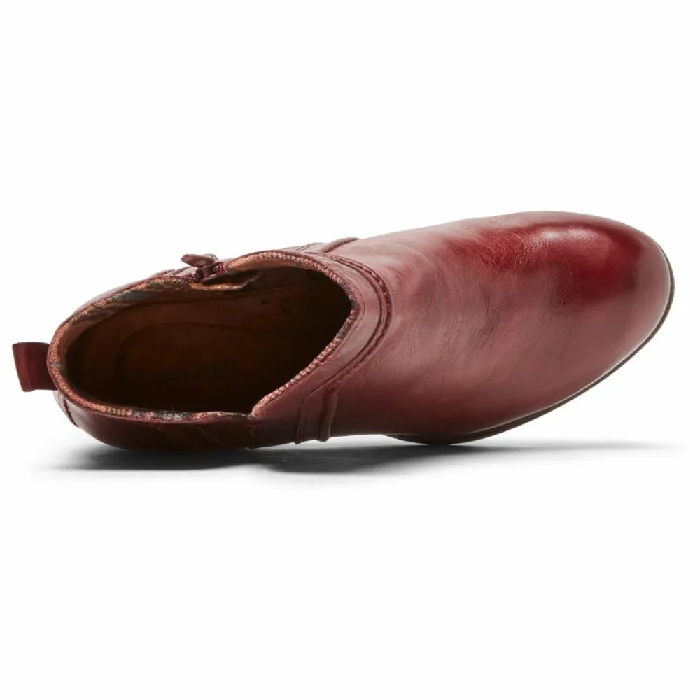 Cobb Hill ANISA VCUT BOOTIE BURGUNDY LEATHER