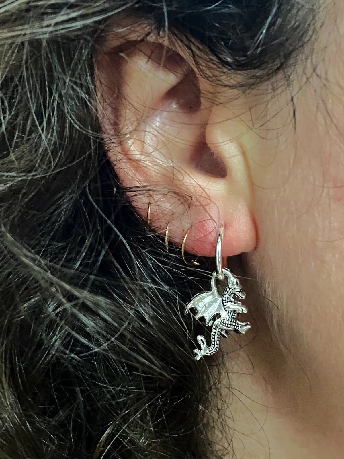 Dancing Dragon Hoop Earrings