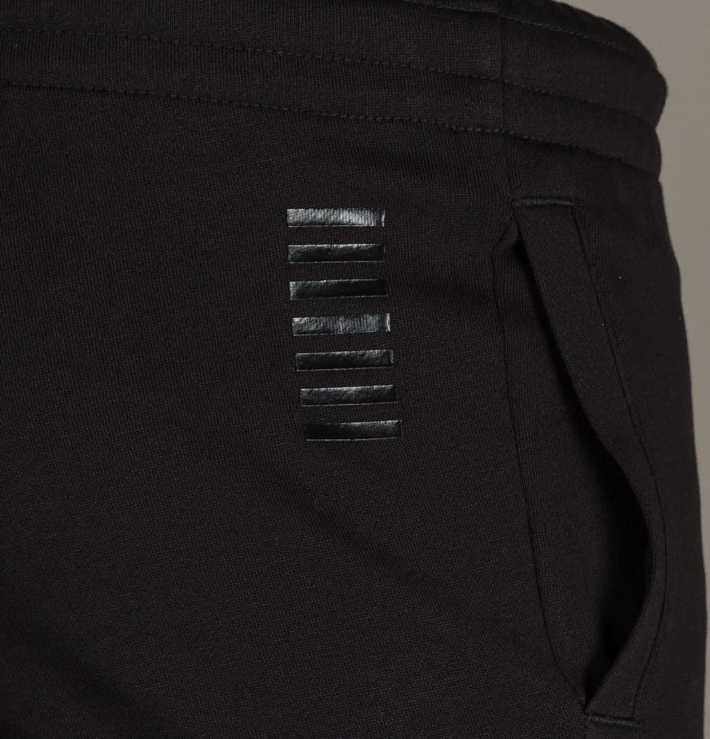 EA7 Rubber Box Logo Joggers Black