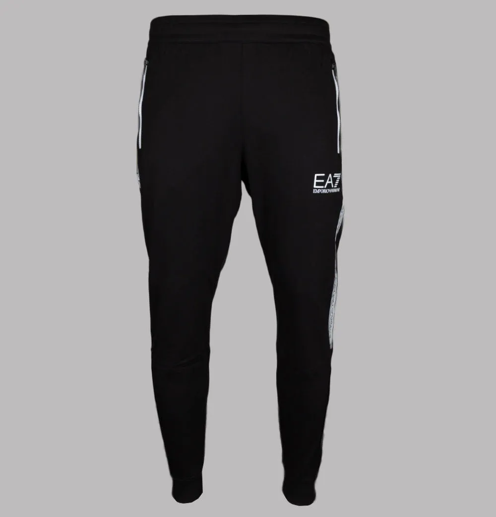 EA7 Rubberised Taping Logo Joggers Black