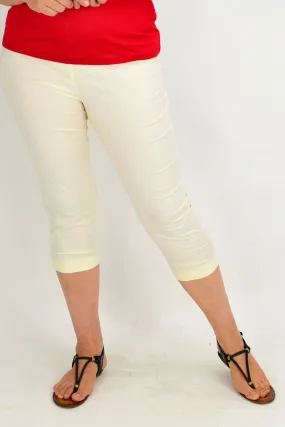 Ecru Cream Cotton Pants