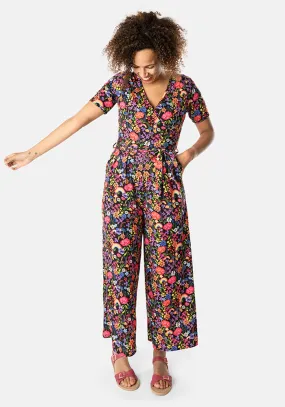 Evangeline Garden Rainbows Print Culotte Leg Jumpsuit