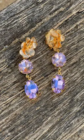 Fleur Drop Earrings - Lilac