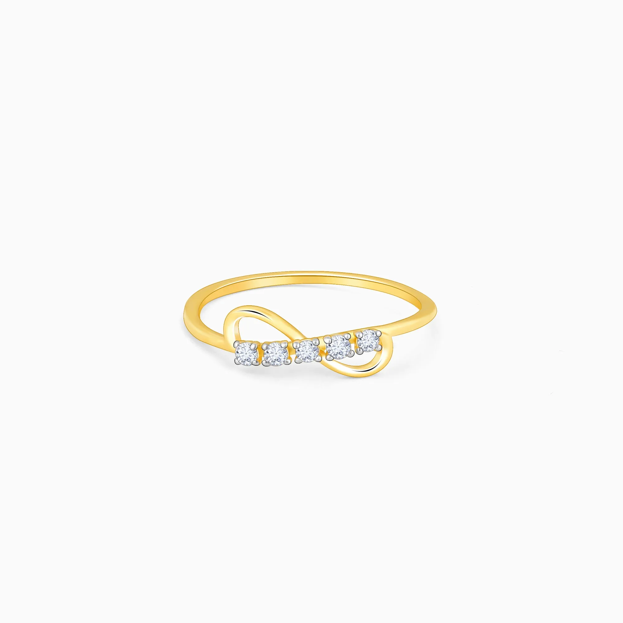 Gold Glittering Infinity Diamond Ring