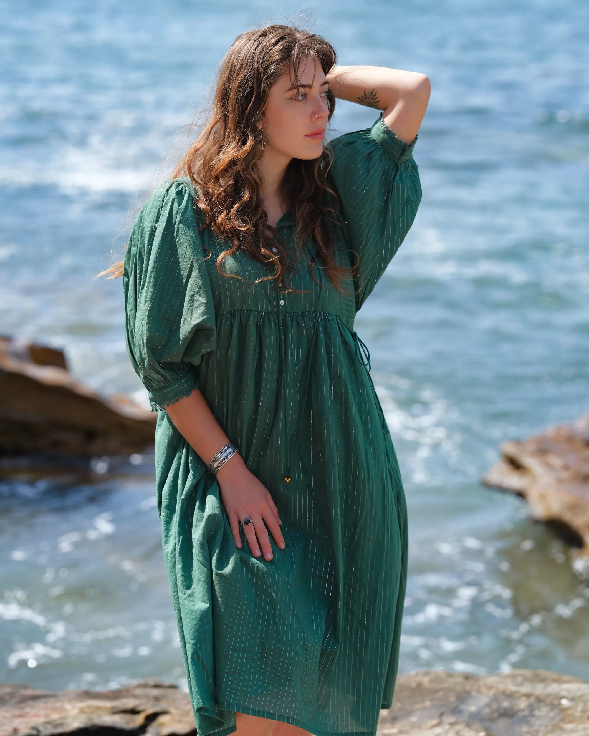 Hawa Midi in Jade- Lined