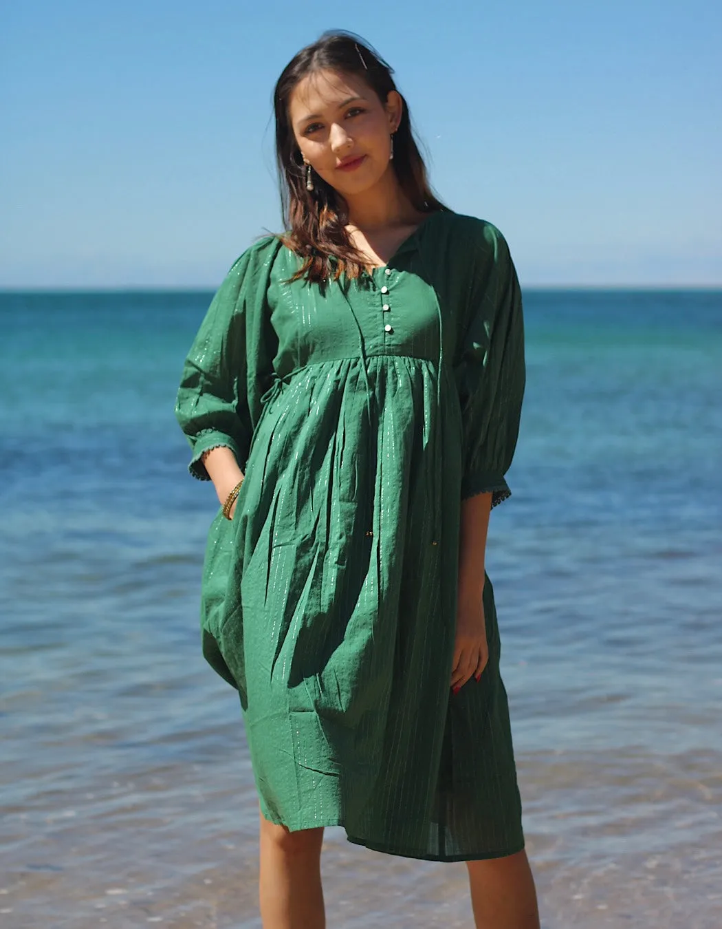 Hawa Midi in Jade- Lined