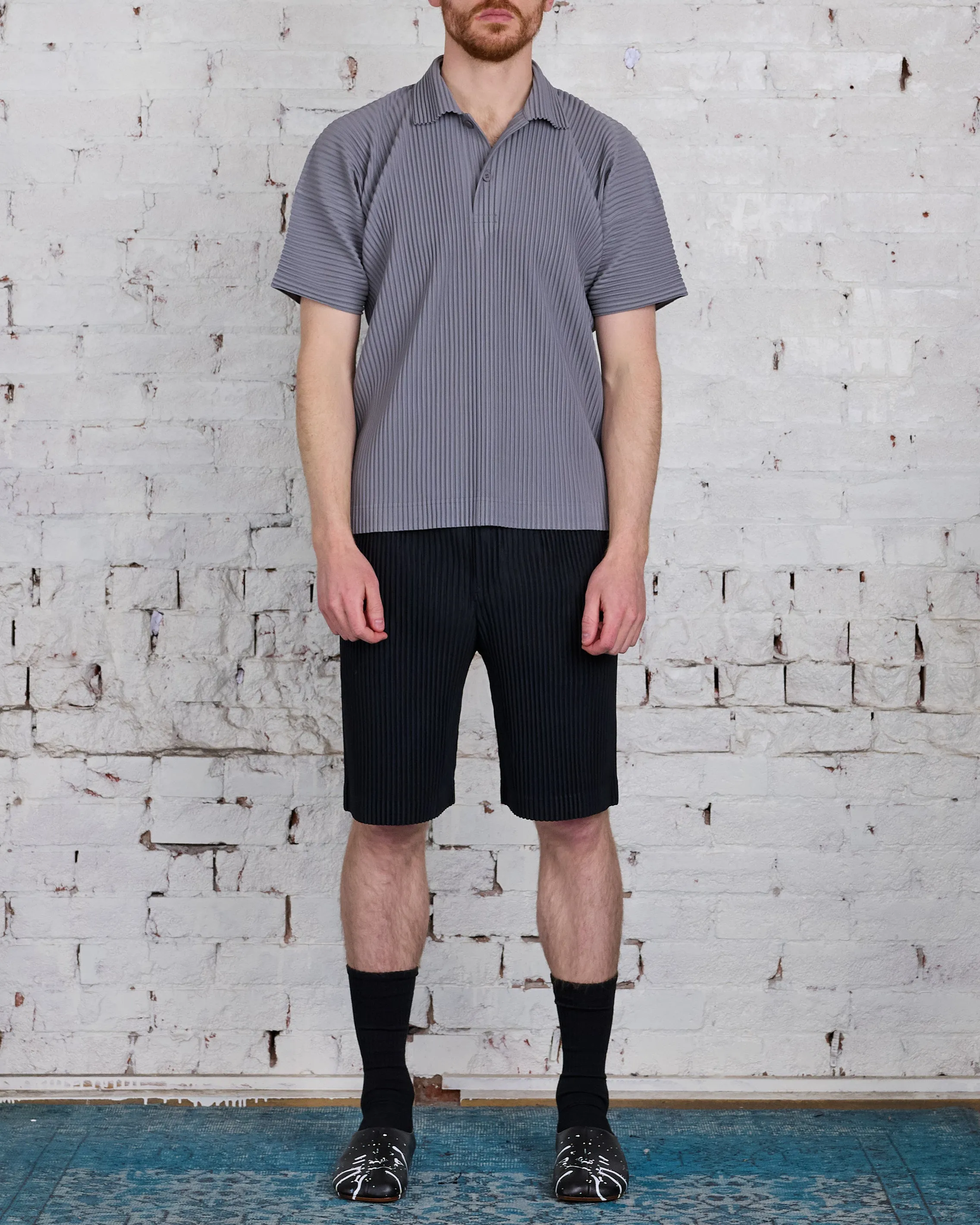 HOMME PLISSÉ ISSEY MIYAKE Pleats May Polo Warm Gray