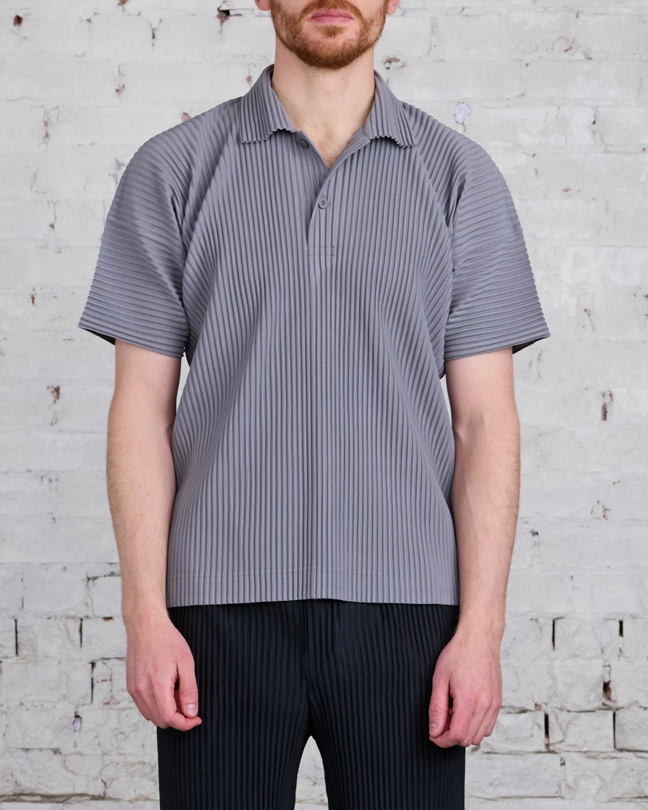 HOMME PLISSÉ ISSEY MIYAKE Pleats May Polo Warm Gray