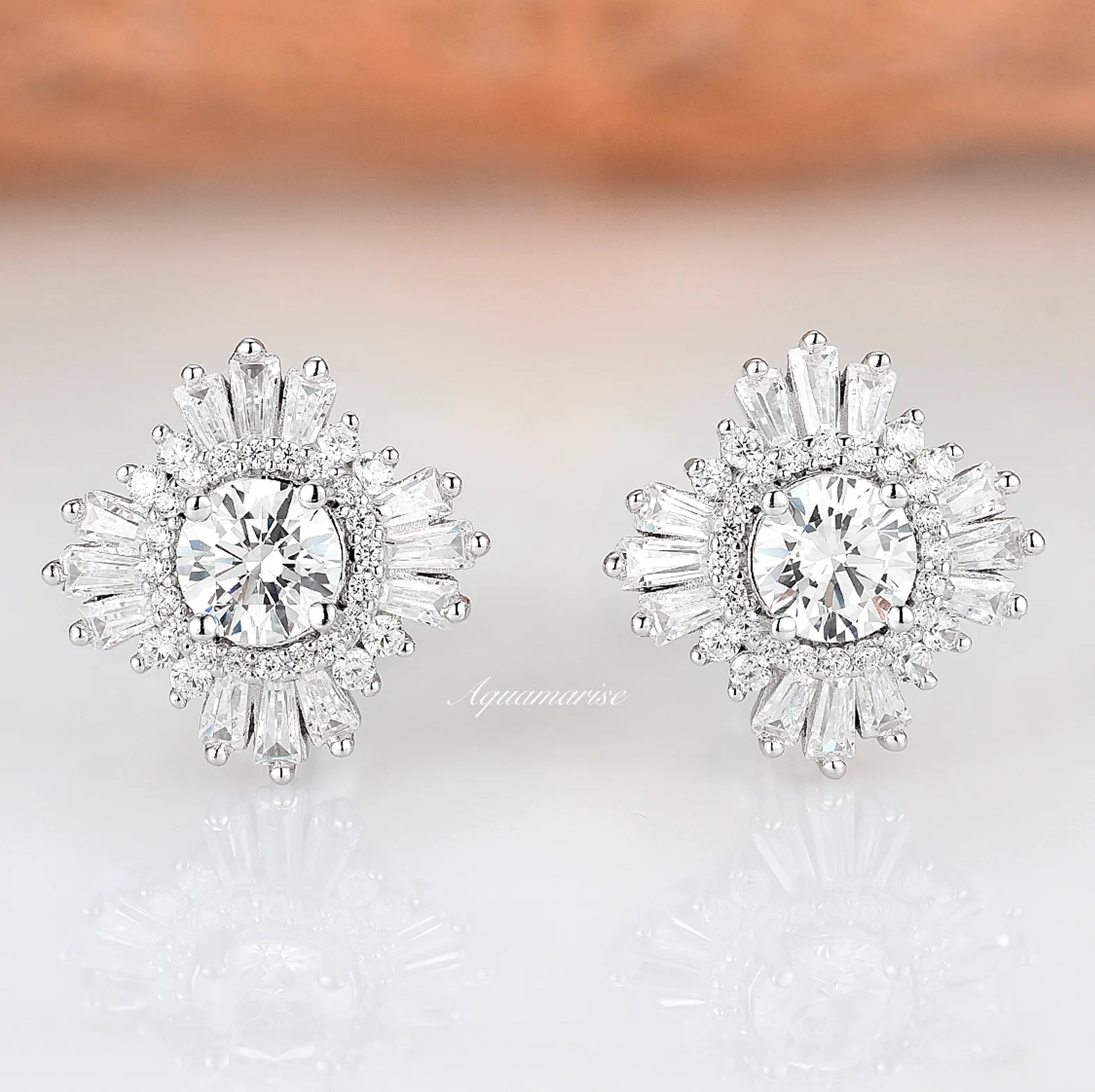 Joelle Diamond Earrings- Sterling Silver