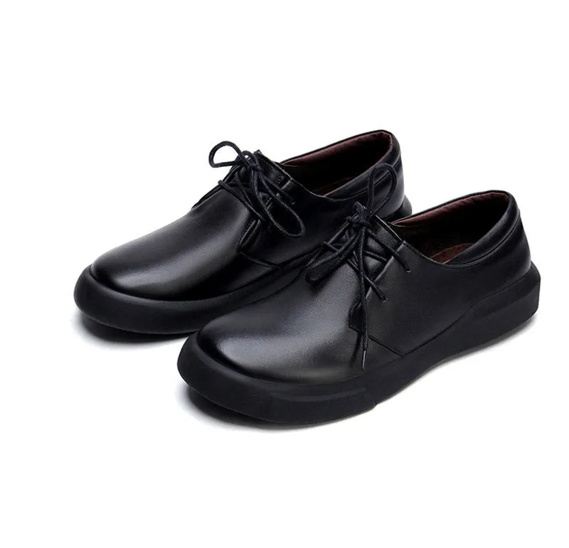 Lace-Up Big Size Women's Shoes Black | 35-41