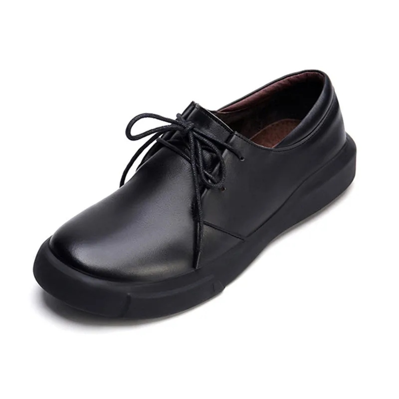 Lace-Up Big Size Women's Shoes Black | 35-41