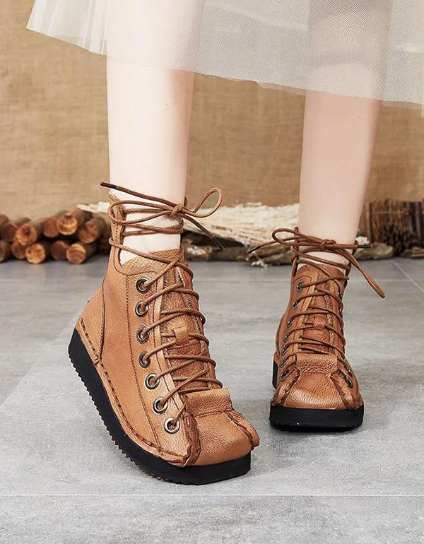 Lace-up Handmade Retro Leather Boots