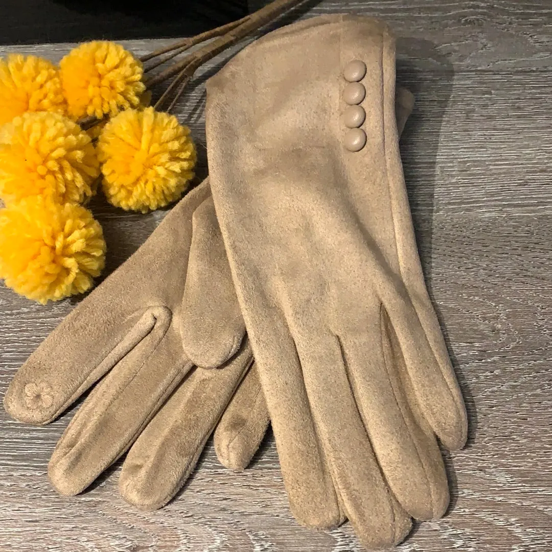 Ladies Button Detail Gloves