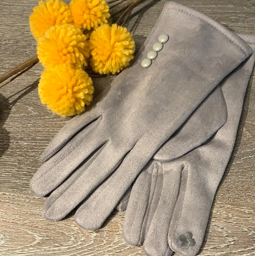 Ladies Button Detail Gloves