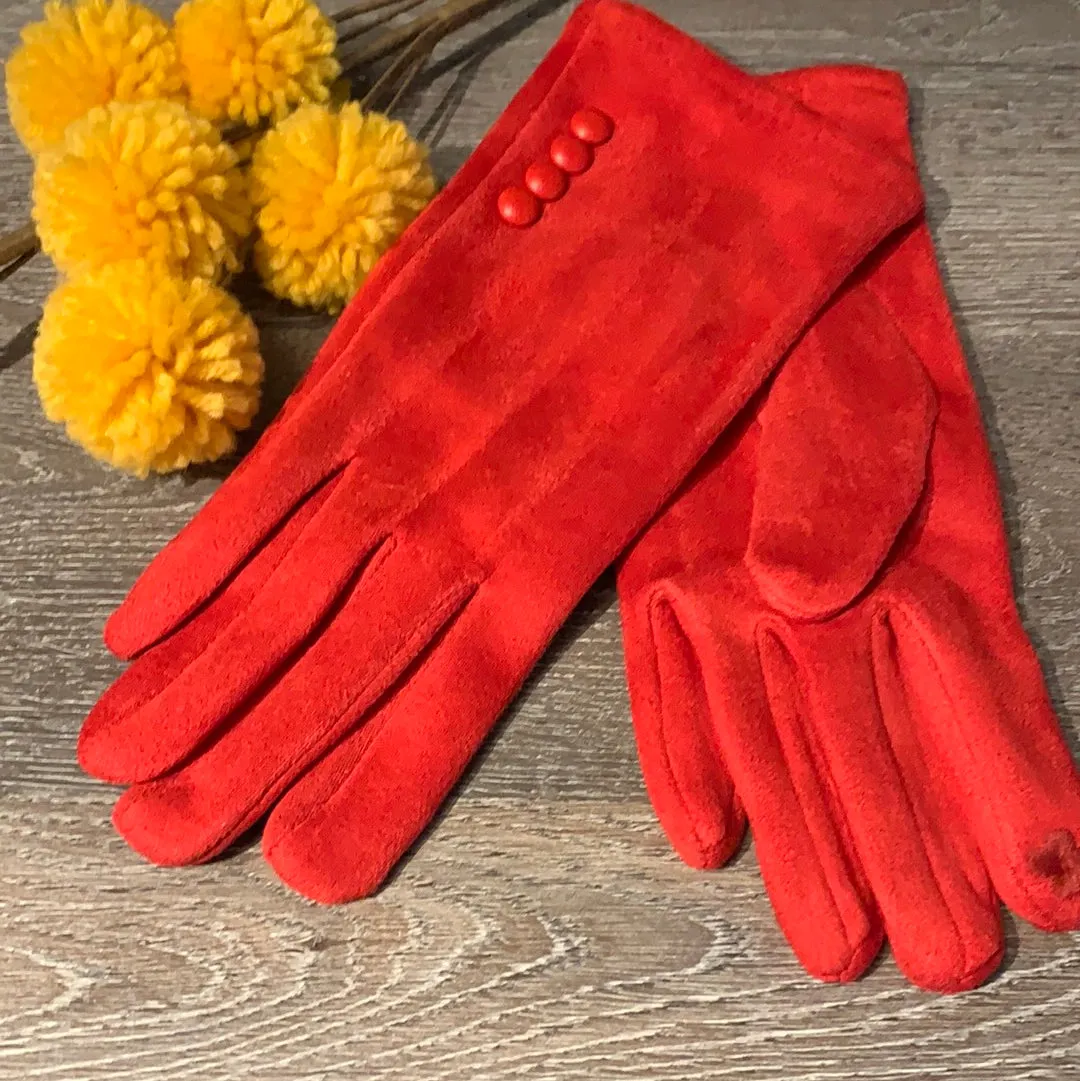 Ladies Button Detail Gloves