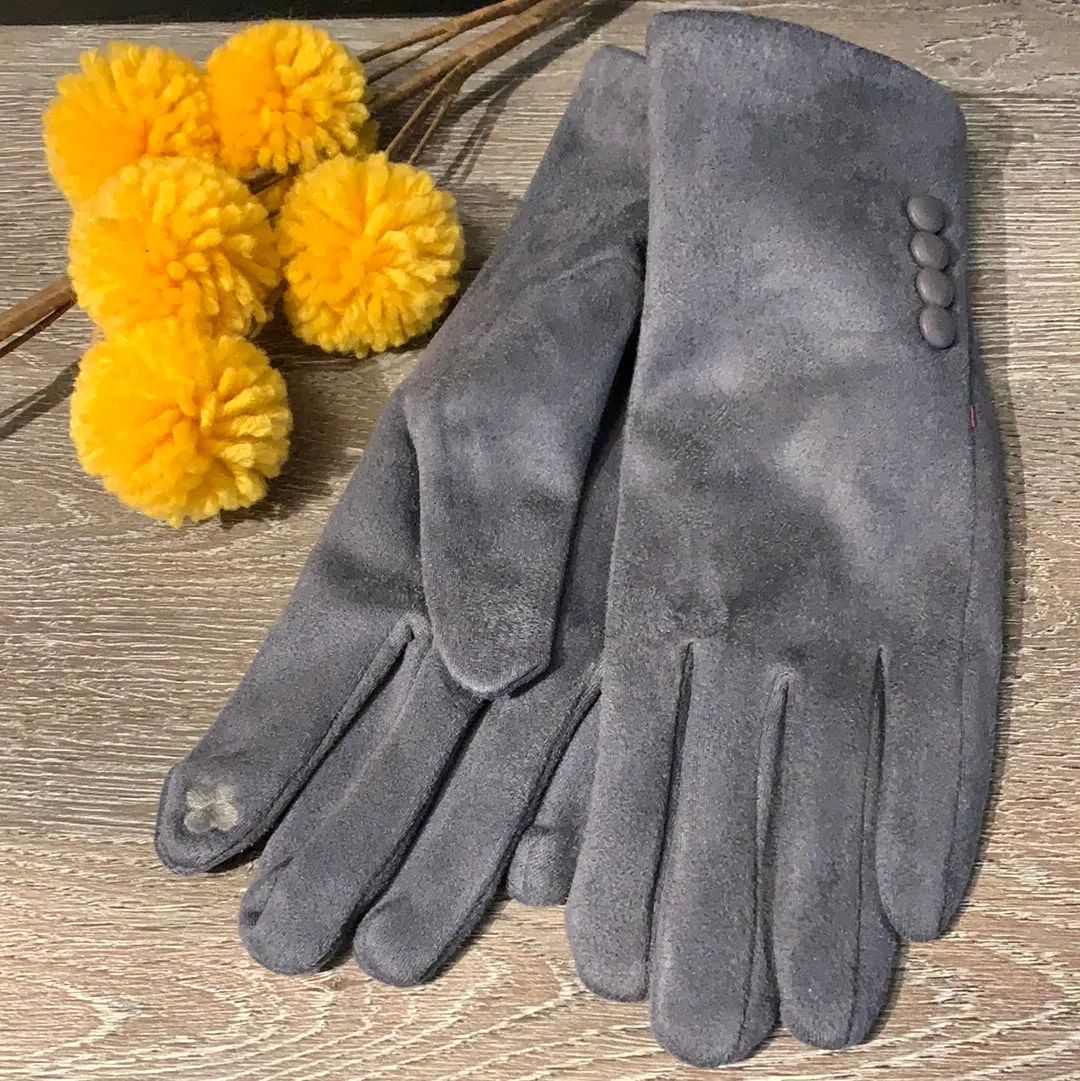 Ladies Button Detail Gloves