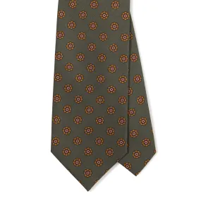 Madder Silk Floral Print Tipped Tie