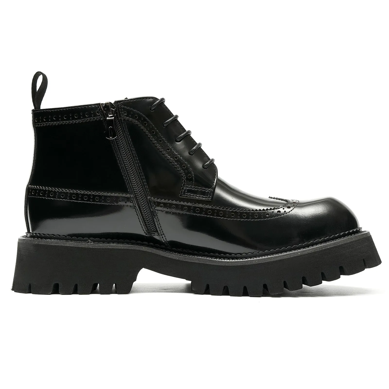 Men's high-heel brogue boots