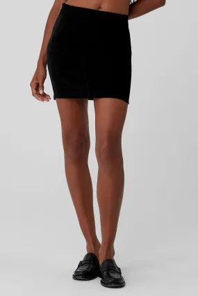 Micro Corduroy Winter Break Mini Skirt - Black