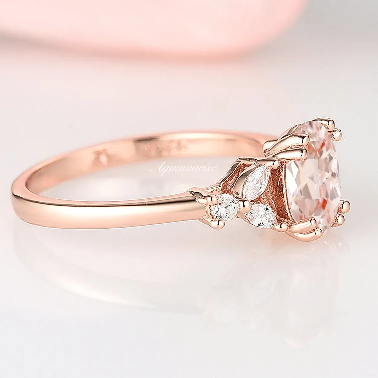 Oval Morganite Ring- 14K Rose Gold Vermeil