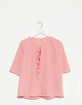 Pink Cotton Ruffle Top