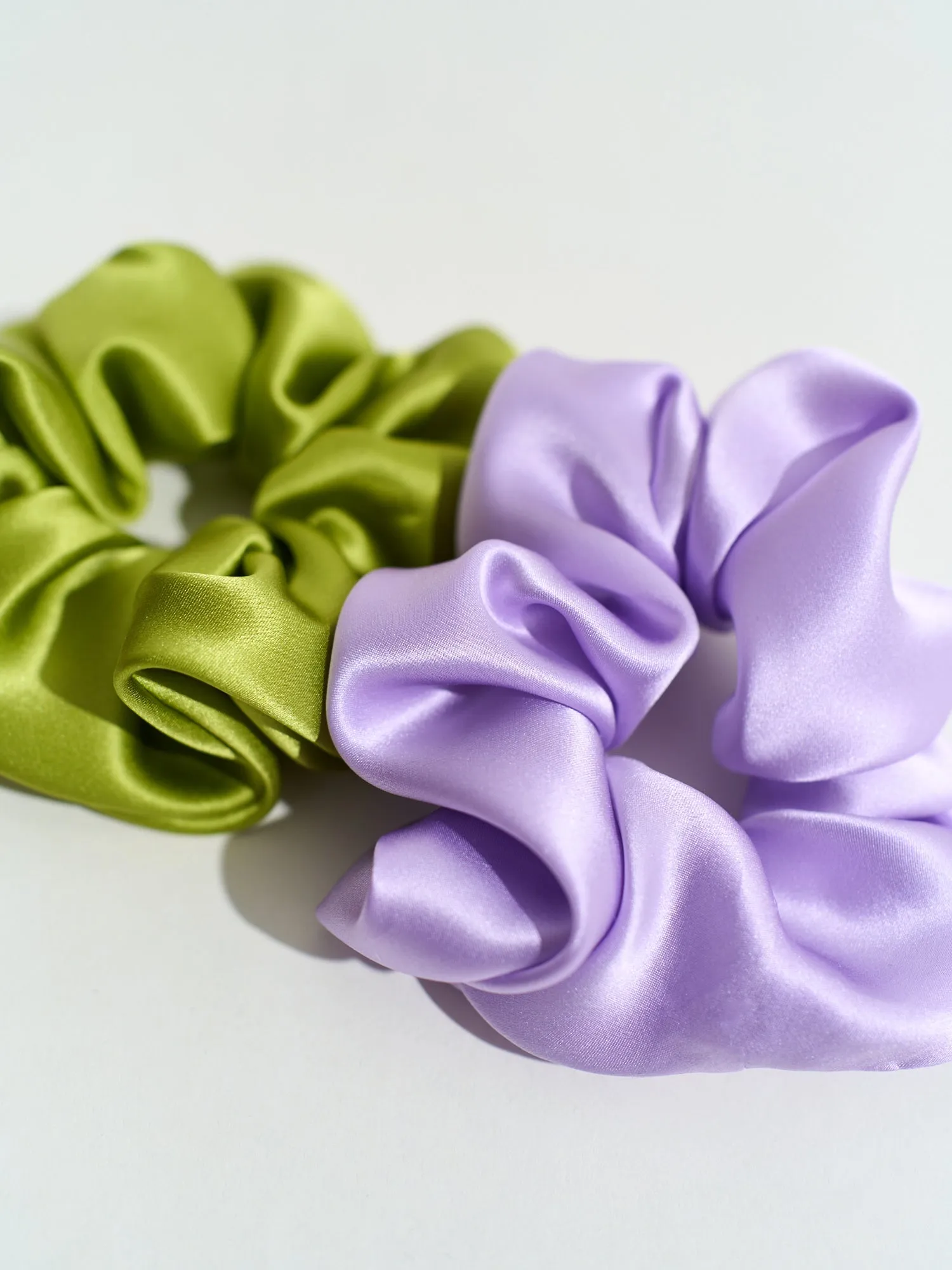 "Silken Hair" Silk Scrunchie Hair Tie - Green