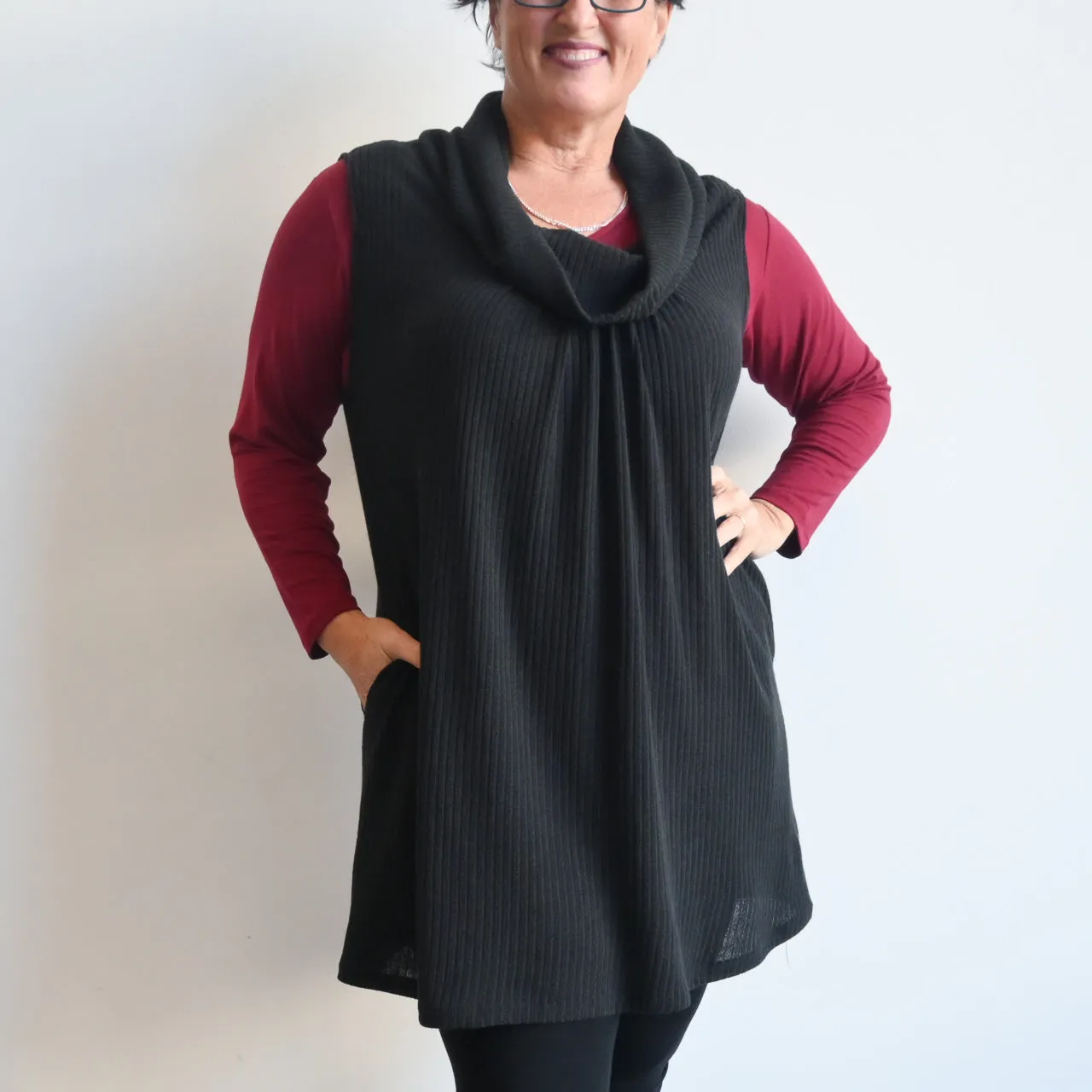 Ribbed Knit Winter Tunic Top