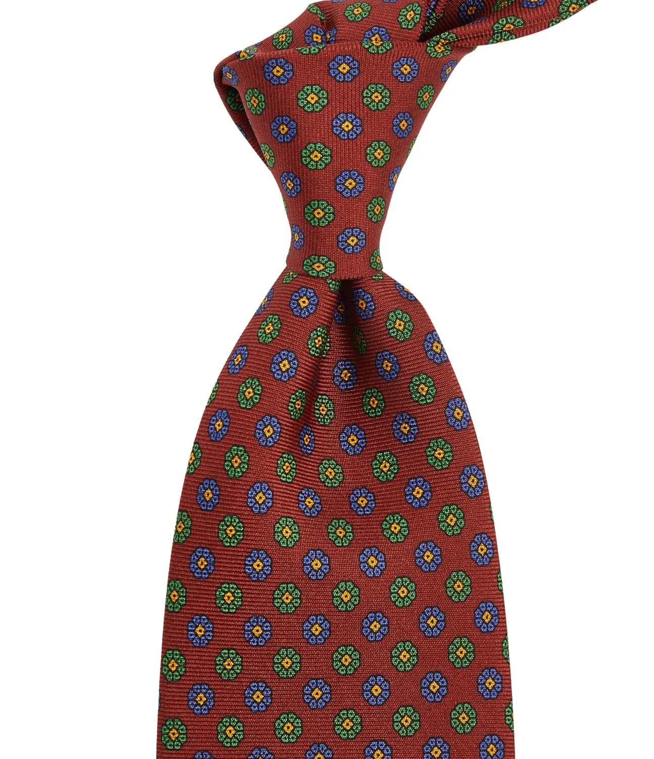 Sovereign Grade Royal/Blue/Green Macclesfield Corn Floral Motif Tie