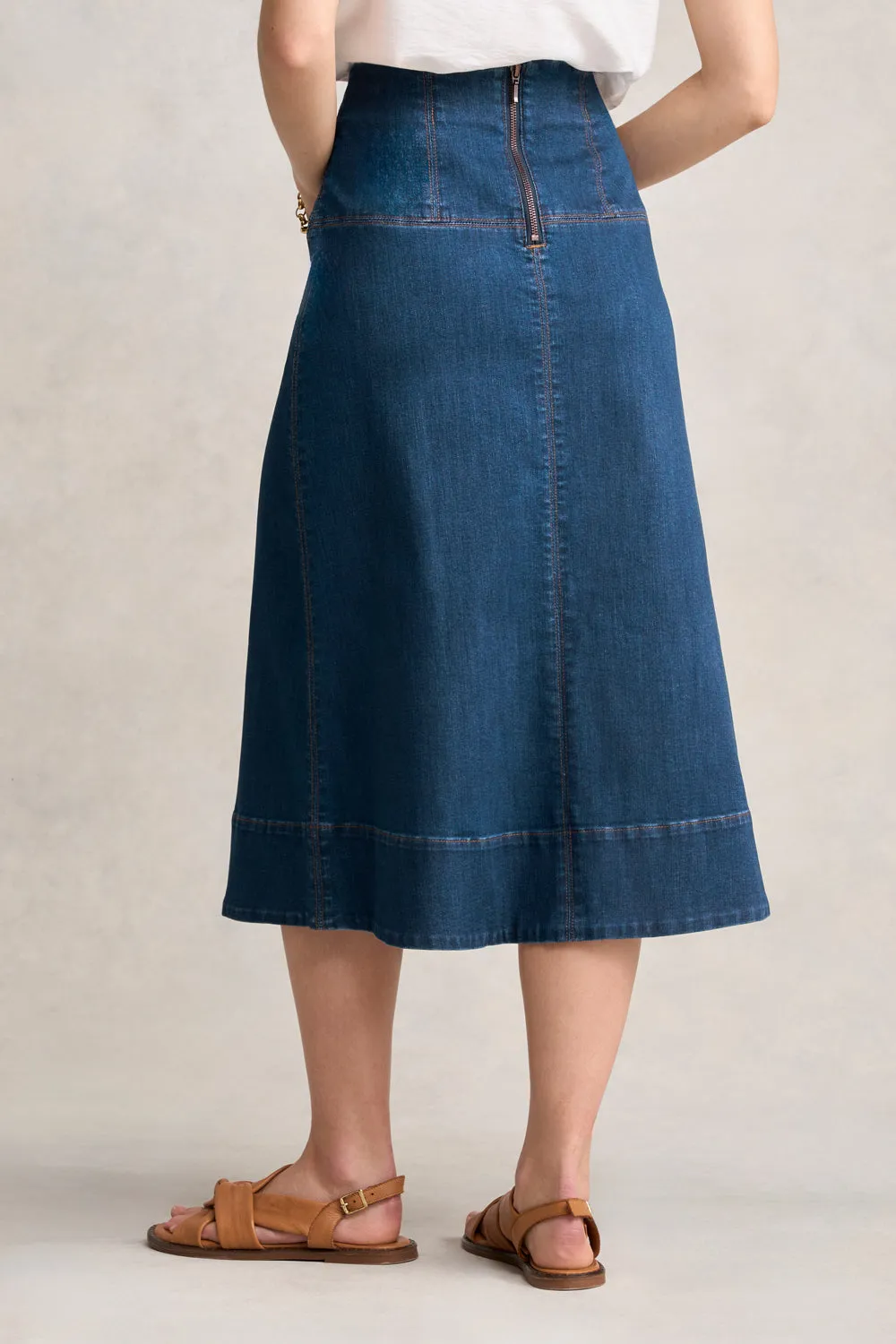 Stitch Detail Denim Skirt