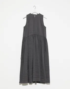 Stone Grey Linen & Cotton Sleeveless Dress