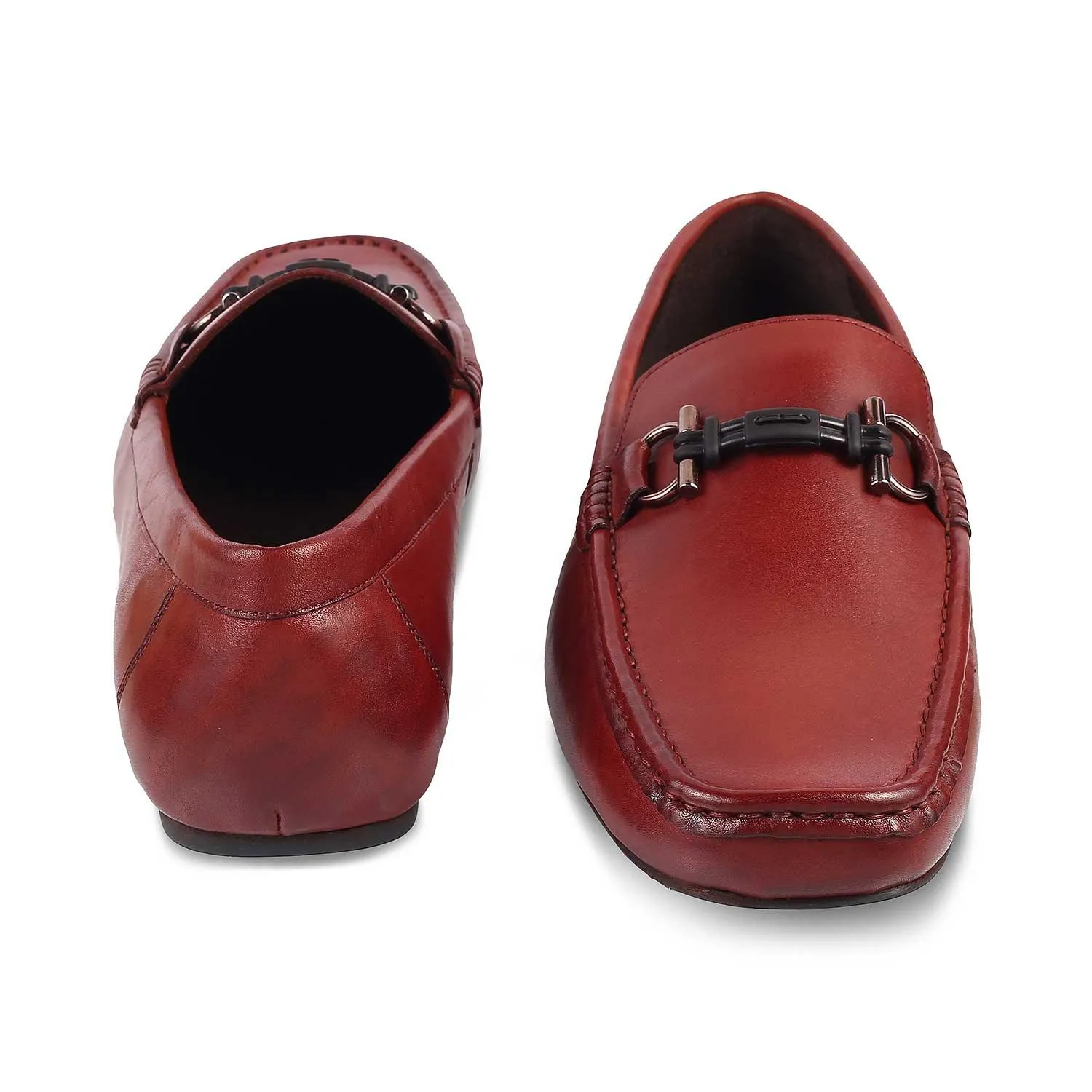 The Proter Wine Men's Leather Driving Loafers Tresmode