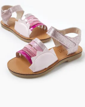 Walnut Roxie Sandal - Pink Glitter